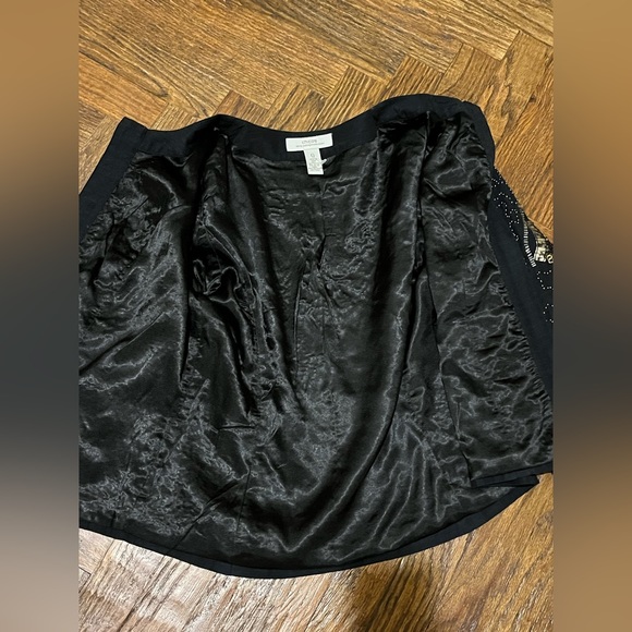 Chicos Evening Beaded Sequins Embellished Black Jacket 0 S - Picture 5 of 5